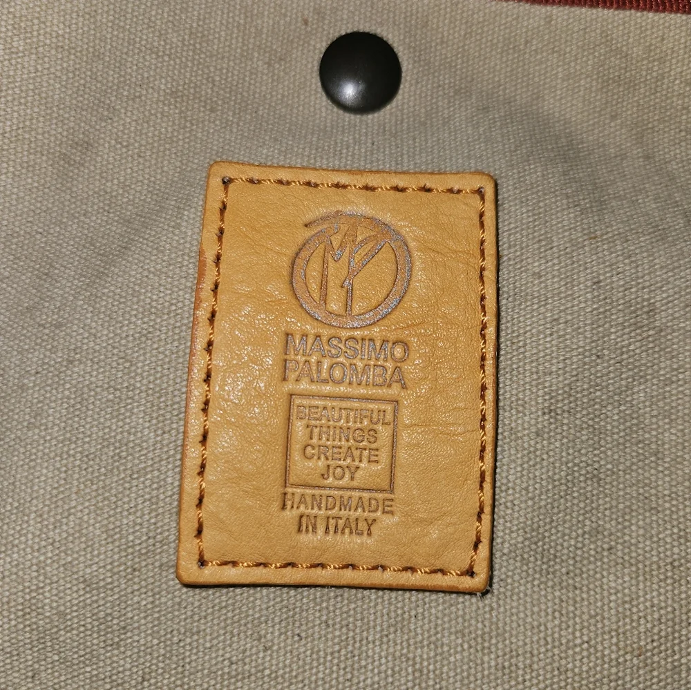 Massimo Palomba Tan Basket Weave Italian Leather Wide Tote - Picture 2 of 15